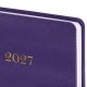 Ежедневник датированный 2027, А5, 138х213 мм, BRAUBERG 'Elegant', под кожу, застежка, фиолетовый, 118015