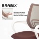 Кресло BRABIX 'Fly MG-396W', с подлокотниками, пластик белый, сетка, коричневое, 532398, MG-396W_532398