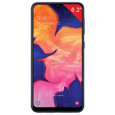 Смартфон SAMSUNG Galaxy A10, 2 SIM, 6,2”, 4G (LTE), 5/13 Мп, 32 ГБ, microSD, синий, пластик, SM-A105FZBGSER