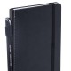 Блокнот А5 135x212 мм BRAUBERG 'Edge', под кожу, резинка, держатель, 80 л., клетка, черный, 117145