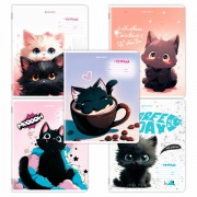 Тетради ДЭК 12 л., КОМПЛЕКТ 10 шт., BRAUBERG, клетка, обложка картон, 'КОТИКИ', 107318