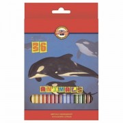 Карандаши цветные 36 ЦВЕТОВ KOH-I-NOOR 'Animals', заточенные, 3555/36, 3555036008KSRV