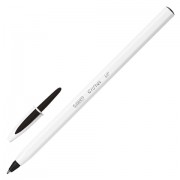 Ручка шариковая BIC 'Cristal UP', ЧЕРНАЯ, корпус белый, узел 1,2 мм, линия письма 0,35 мм, 949880