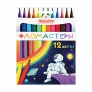 Фломастеры ПИФАГОР 'Космическая одиссея', 12 цветов, вентилируемый колпачок, 152444