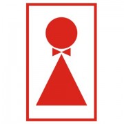 Знак вспомогательный 'Туалет женский', прямоугольник, 120х190 мм, самоклейка, 610041/В 38