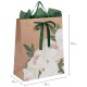 Пакет подарочный (1 штука) 26х13х32 см (L), 'Flower Kraft', с тишью, глиттер, ЗОЛОТАЯ СКАЗКА, 700838