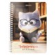 Дневник читательский А5, 58 листов, гребень, пластиковая обложка, картон, BRAUBERG, 'Котик', 118520