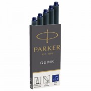 Картриджи чернильные PARKER 'Cartridge Quink', КОМПЛЕКТ 5 штук, блистер, синие, 1950403