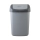 Ведро-контейнер 14 л с КАЧАЮЩЕЙСЯ КРЫШКОЙ, для мусора, ПОДВЕСНОЕ, 42х27х21 см, серый/графит, 327-СЕРЫЙ, 433270065