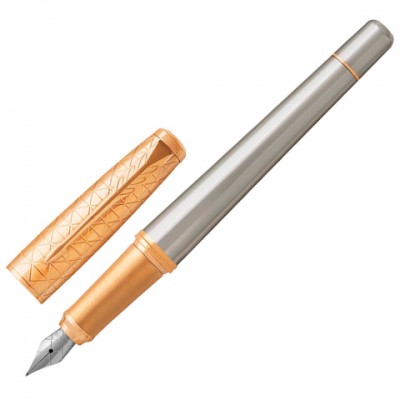 Ручка перьевая PARKER 'Urban Premium Aureate Powder GT', корпус серебристый, позолоченные детали, синяя, 1931571
