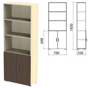Шкаф полузакрытый 'Канц', 700х350х1830 мм, цвет дуб молочный/венге (КОМПЛЕКТ)