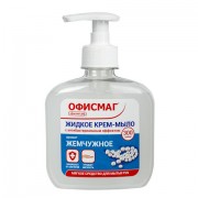 Мыло-крем жидкое 300 г ОФИСМАГ, 'Премиум жемчужное', с антибактериальным эффектом, дозатор, 606782