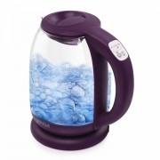 Чайник KITFORT КТ-640-5, 1,7л, 2200Вт, закрытый нагревательный элемент, ТЕРМОРЕГУЛЯТОР, стекло, фиолетовый