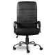 Кресло офисное 'Орион', кожа, хром, монолитный каркас, черное К-11
