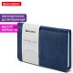 Еженедельник датированный 2026 МАЛЫЙ ФОРМАТ 95х155 мм, А6, BRAUBERG 'Wood', под кожу, синий, 117195