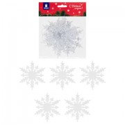 Украшение ёлочное 'Снежинки акриловые', 5 шт., 15 см, пакет с европодвесом, ЗОЛОТАЯ СКАЗКА, 59214