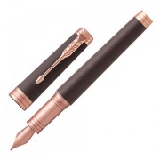 Ручка перьевая PARKER 'Premier Soft Brown PGT', корпус коричневый, детали розовое золото, черная, 1931405