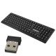 Клавиатура беспроводная бесшумная, USB, 104 клавиши, SONNEN 1065, черная, 513951