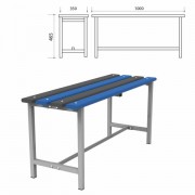 Скамья пластиковая влагостойкая на металлокаркасе 'СТ 1П', 1000х350х460 мм, каркас металлический серый, сиденье пластик