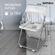 Стул складной BRABIX 'Golf Lite CF-017', серебристый каркас, пластик белый, 532896