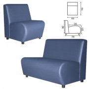 Кресло мягкое 'Клауд', 'V-600', 550х750х780 мм, без подлокотников, экокожа, голубое