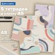 Тетради ДЭК А5 48 л. КОМПЛЕКТ 5 шт. BRAUBERG скоба, клетка, матовая ламинация, ABSTRACT, 404931