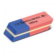 Ластик BRAUBERG 'Ultra', 42х14х8 мм, красно-синий, натуральный каучук, 228708