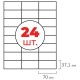 Этикетка самоклеящаяся 70х37,1 мм, 24 этикетки, белая, 70 г/м2, 50 листов, ОФИСМАГ, сырье Финляндия, 115199