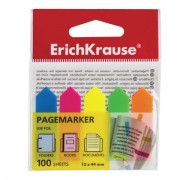 Закладки клейкие ERICH KRAUSE 'Neon Arrows', 44х12 мм, 5 цветов х 20 листов, в пластиковой книжке, 31178