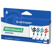 Маркеры стираемые для белой доски НАБОР 4 шт., 4 ЦВЕТА, CENTROPEN 'Dry-Wipe', 8569/4, 1-4,5 мм, 585690401