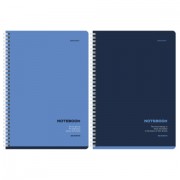 Тетради ДЭК А4 96 л. КОМПЛЕКТ 2 шт. BRAUBERG гребень, клетка, SoftTouch, КЛАССИКА BLUE, 404646