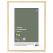 Рамка 30х40 см небьющаяся, аналог IKEA, багет 12 мм, дерево, BRAUBERG 'Woodray', цвет натуральный, 391361