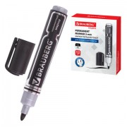 Маркер перманентный BRAUBERG 'Neo', ЧЕРНЫЙ, круглый наконечник 5 мм, с клипом, 150480