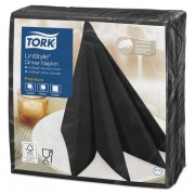 Салфетки бумажные нетканые сервировочные TORK 'LinStyle Premium', 39х39 см, 50 шт., чёрные, 478726
