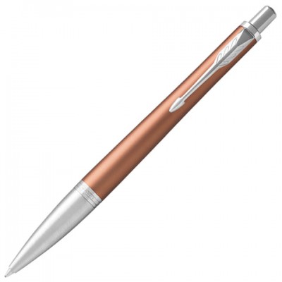 Ручка шариковая PARKER 'Urban Premium Orange CT', корпус светло-коричневый, хромированные детали, синяя, 1931627