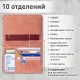 Обложка для паспорта и документов с защитой НАБОР 2 шт., 9 карманов, резинка, экокожа, темно-голубая/розовая, BRAUBERG, 238764