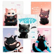 Тетради ДЭК 18 л. КОМПЛЕКТ 10 шт. BRAUBERG, клетка, обложка картон, 'КОТИКИ', 107335