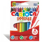 Фломастеры CARIOCA (Италия) 'Doodles', 24 цвета, суперсмываемые, 42315
