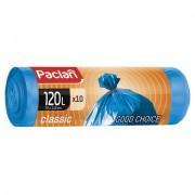 Мешки для мусора 120 л, синие, в рулоне 10 шт., ПНД, 20 мкм, 110х70 см, PACLAN 'Classic'