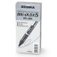 Ручка-роллер ZEBRA 'Zeb-Roller DX5', ЧЕРНАЯ, корпус серебристый, узел 0,5 мм, линия письма 0,3 мм, EX-JB2-BK