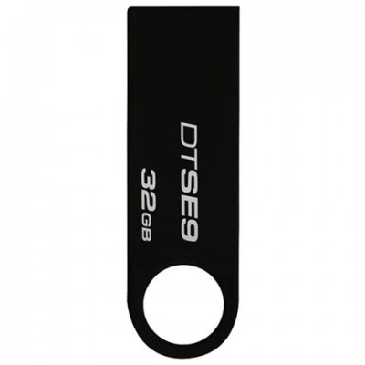 Флеш-диск 32GB KINGSTON DataTraveler SE9 USB 2.0, металлический корпус, черный, DTSE9H/32GB