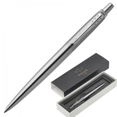 Ручка шариковая PARKER 'Jotter Core Stainless Steel CT', корпус серебристый, хромированные детали, синяя, 1953170