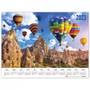 Календарь настенный листовой, 2023г, формат А2 60х45см, Удивительный мир, HATBER, Кл2, Кл2_27164
