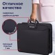 Папка-портфель пластиковая БОЛЬШОГО ФОРМАТА BRAUBERG 'ПОРТФОЛИО' А3 (470х380х130 мм), 3 отделения, черная, 223081