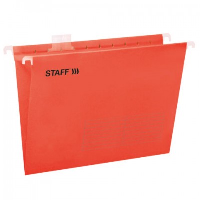 Подвесные папки A4/Foolscap (404х240мм) до 80л, КОМПЛЕКТ 10шт., красные, картон,STAFF, 270936