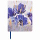 Тетрадь А5 (168х208 мм), 80 л., сшивка, клетка, под кожу, BRAUBERG VISTA, 'Blue flowers', 403920