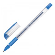 Ручка гелевая с грипом STAFF 'College', СИНЯЯ, корпус прозрачный, игольчатый узел 0,6 мм, линия письма 0,3 мм, 143015