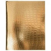 Тетрадь бумвинил А5 96 л., скоба, офсет №1, клетка, с полями, HATBER, ЗОЛОТО, 'Metallic', тиснение CROCO, 072798, 96Т5бвВ1