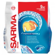 Стиральный порошок для всех типов стирки 9 кг SARMA Актив 'Горная свежесть', антибактериальный,10298