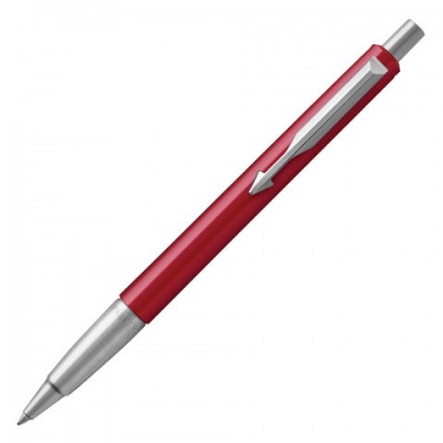 Ручка шариковая PARKER 'Vector Standard Red CT', корпус красный, детали из нержавеющей стали, синяя, 2025453